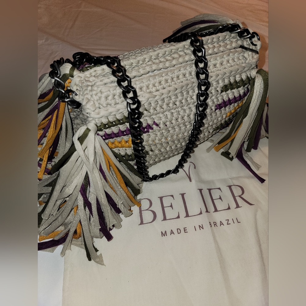 NEW Belier Belier BOLSA Crochet FRINGE Bag - Picture 7 of 16
